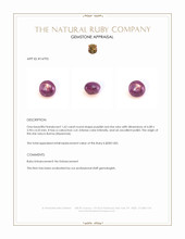 1.62 Ct. Purplish Red Star Ruby from Burma (Myanmar) Appraisal