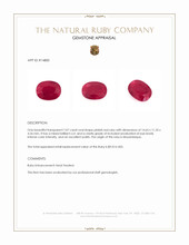 7.07 Ct. Pinkish Red Ruby from Mozambique Appraisal