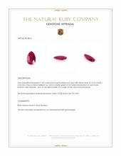 3.49 Ct. Pinkish Red Ruby from Mozambique Appraisal