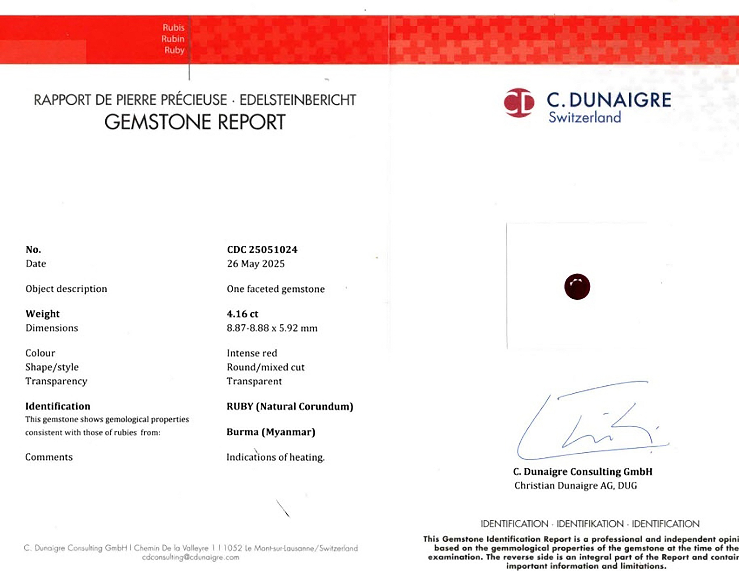 4.16 Ct. Ruby from Burma (Myanmar)