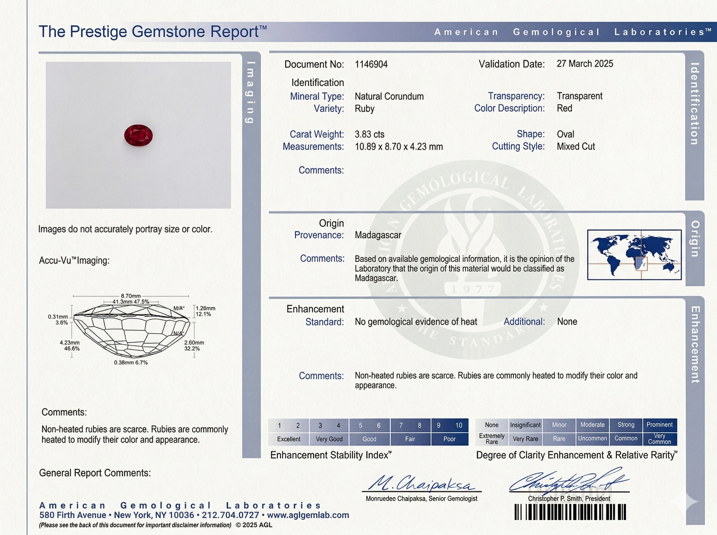 3.83 Ct. Ruby from Madagascar