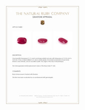 5.13 Ct. Pinkish Red Ruby from Mozambique Appraisal