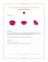 7.41 Ct. Pinkish Red Ruby from Mozambique Appraisal