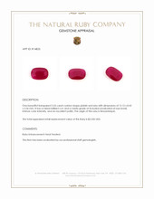 3.55 Ct. Pinkish Red Ruby from Mozambique Appraisal