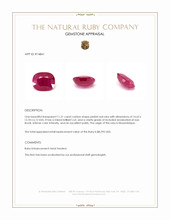 11.21 Ct. Pinkish Red Ruby from Mozambique Appraisal