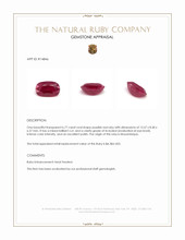 6.77 Ct. Purplish Red Ruby from Mozambique Appraisal