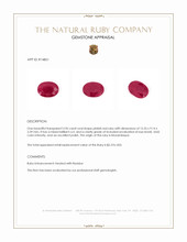 3.96 Ct. Pinkish Red Ruby from Mozambique Appraisal