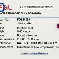 0.52 Ct. Purplish Red Ruby from Ceylon (Sri Lanka) Scan Report