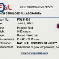 0.52 Ct. Purplish Red Ruby from Ceylon (Sri Lanka) Scan Report
