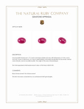 1.75 Ct. Pinkish Red Cabochon Ruby from Mozambique Appraisal