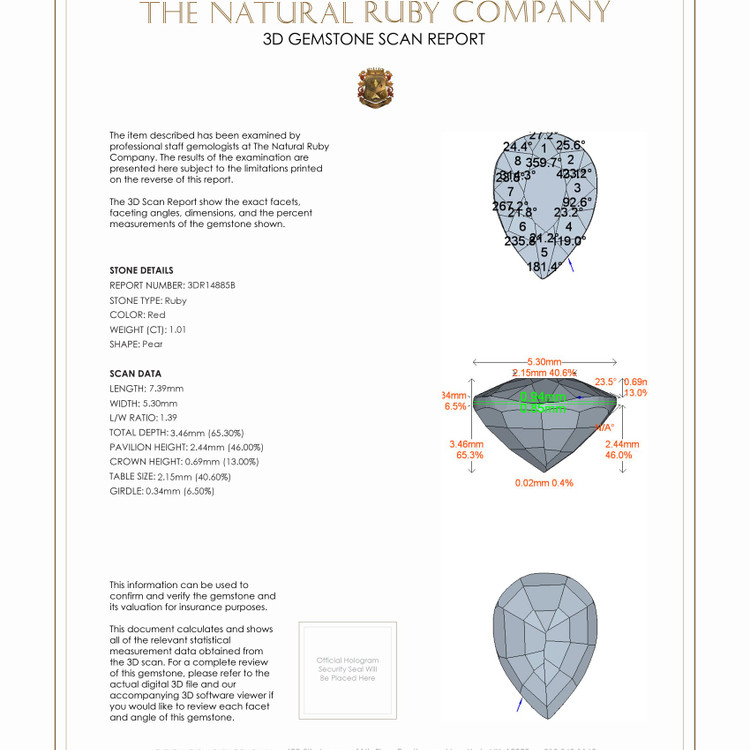 1.01 Ct. Ruby from Mozambique