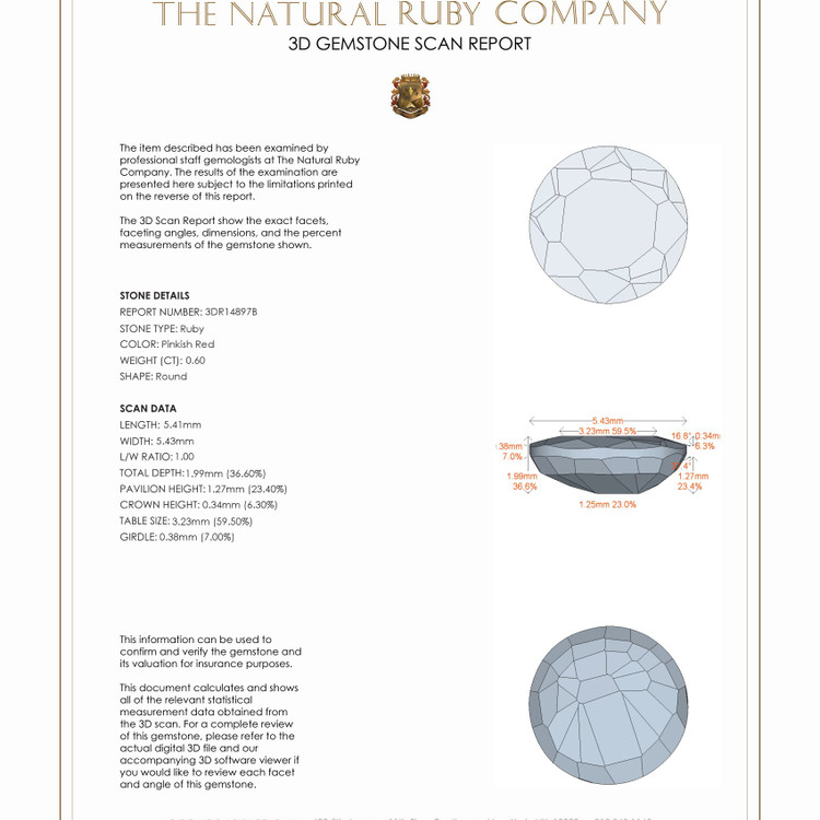 0.60 Ct. Ruby from Thailand