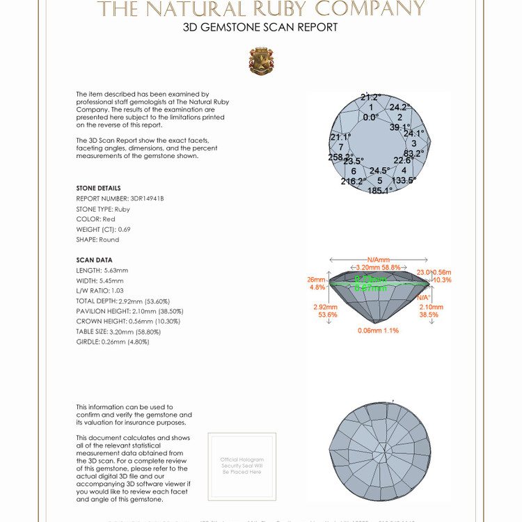 0.69 Ct. Ruby from Mozambique