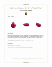 0.74 Ct. Pinkish Red Ruby from Ceylon (Sri Lanka) Appraisal