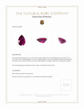 1.54 Ct. Ruby from Ceylon (Sri Lanka) Appraisal