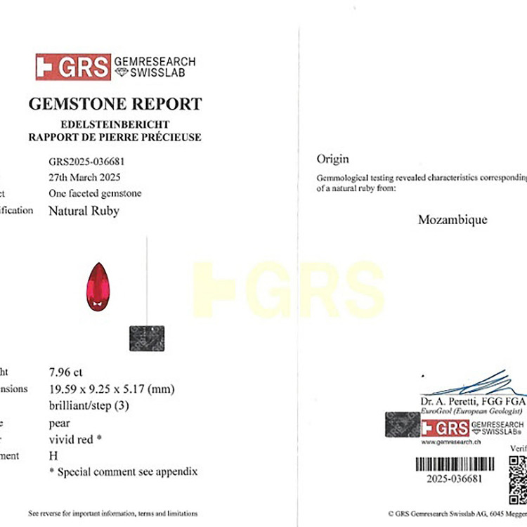 7.96 Ct. Ruby from Mozambique