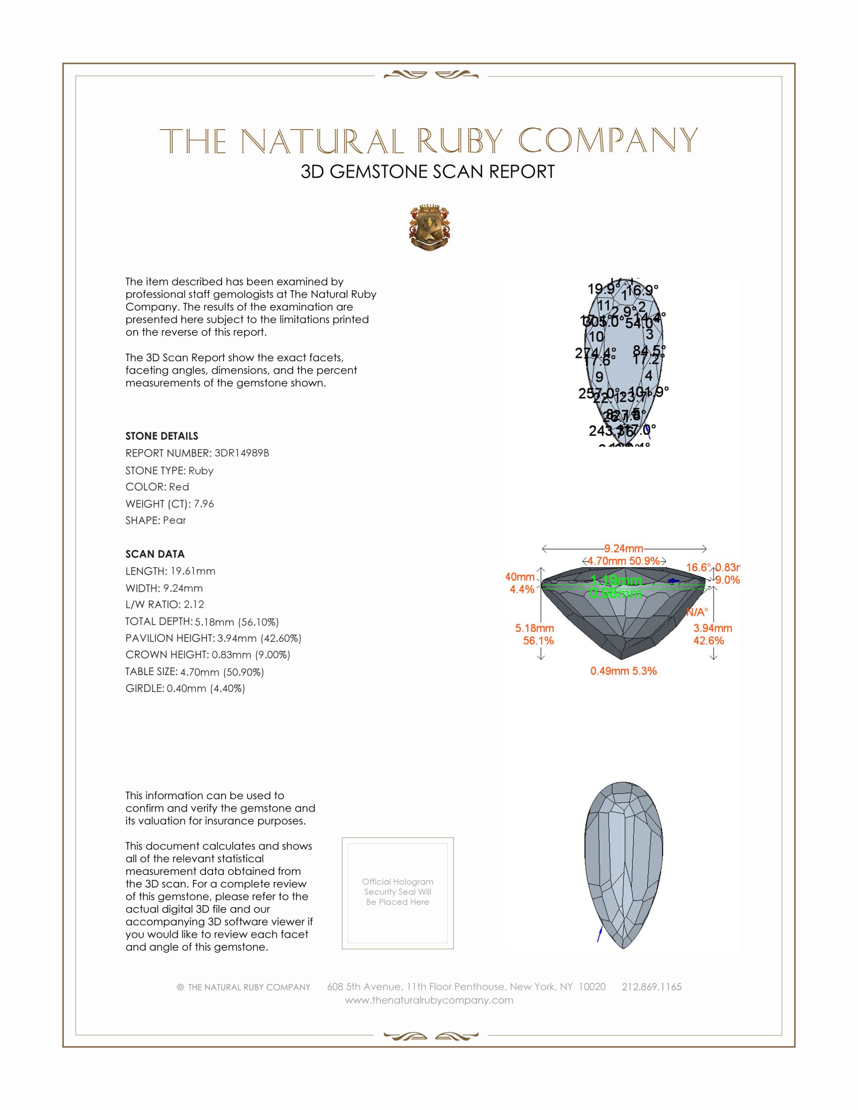 7.96 Ct. Ruby from Mozambique