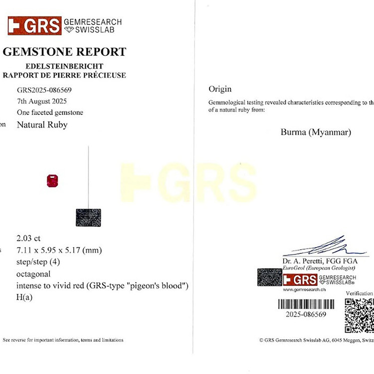 2.03 Ct. Ruby from Burma (Myanmar)