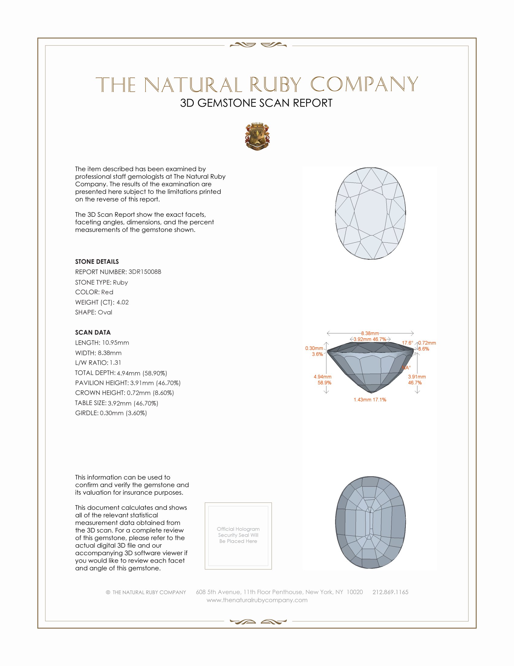 4.02 Ct. Ruby from Thailand