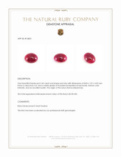 2.45 Ct. Cabochon Ruby from Burma (Myanmar) Appraisal