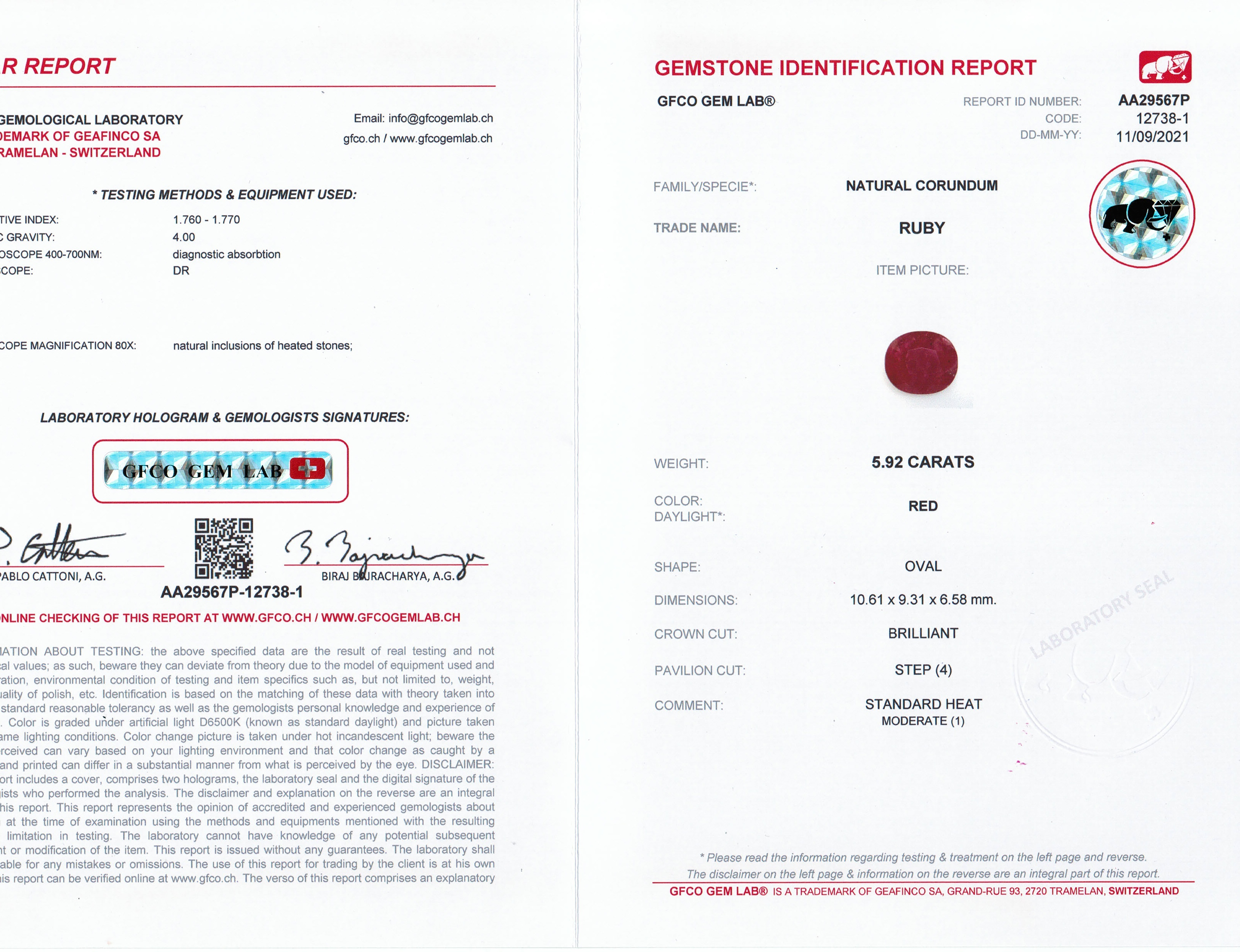 5.92 Ct. Ruby from Mozambique