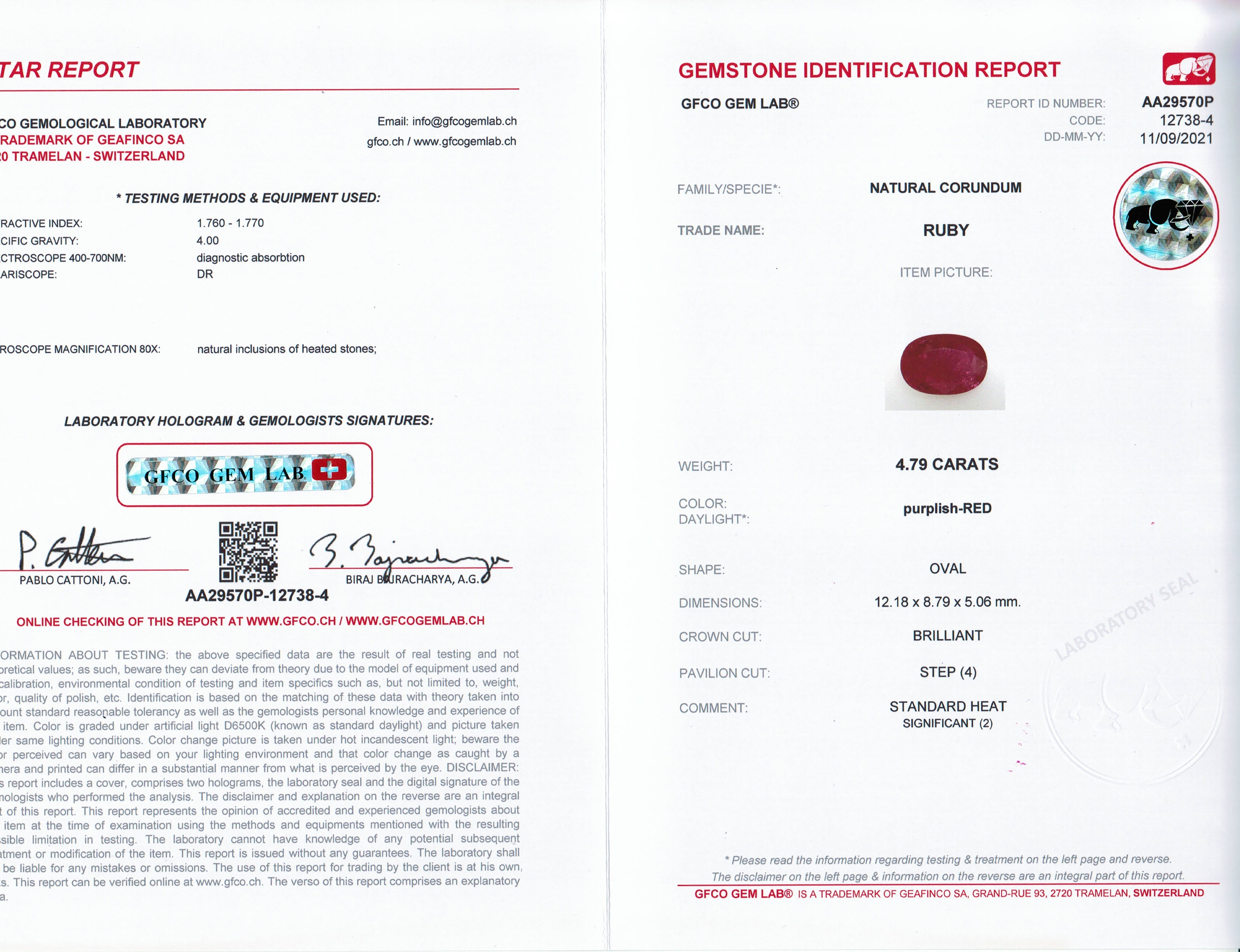 4.79 Ct. Ruby from Mozambique