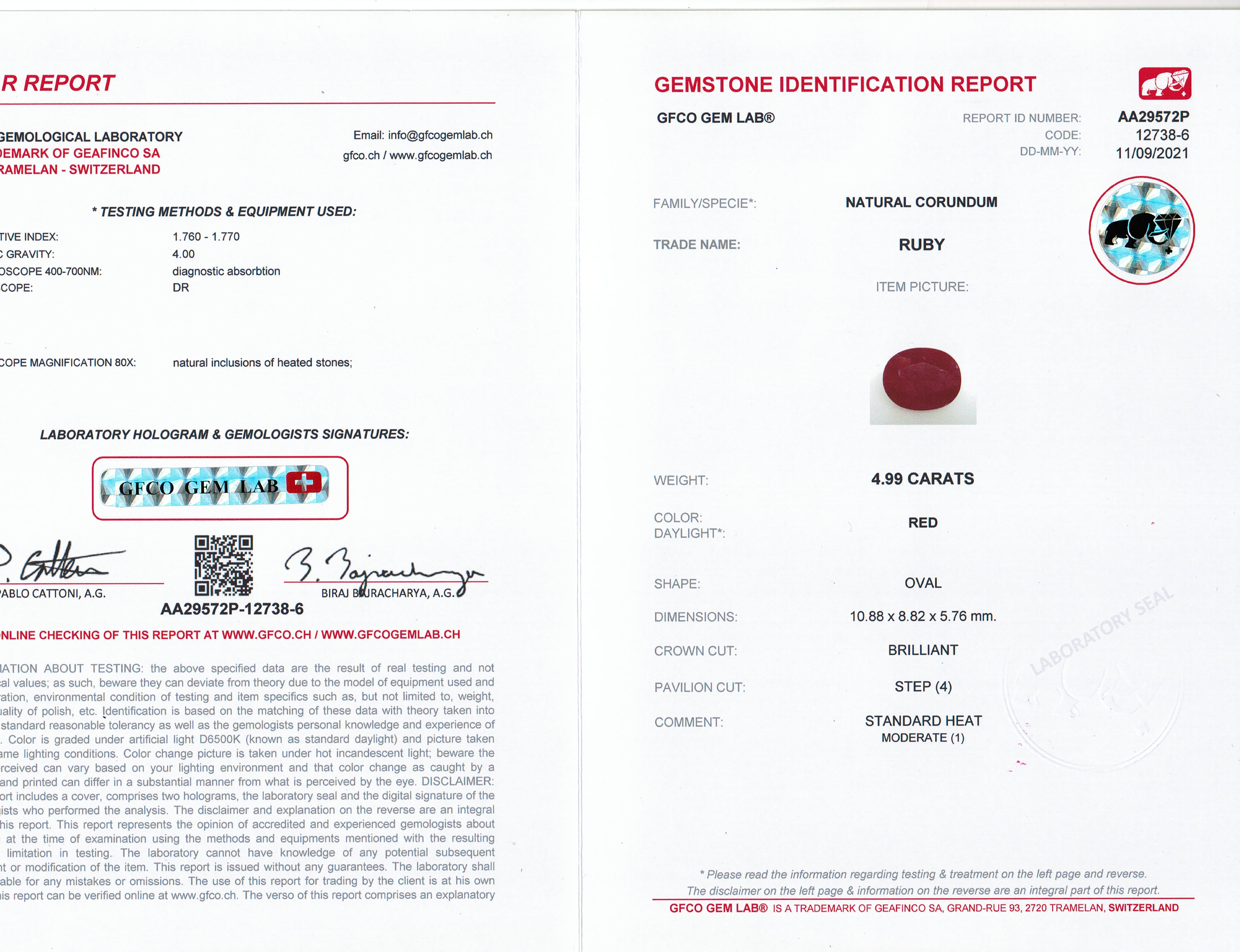 4.99 Ct. Ruby from Mozambique