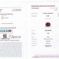 5.09 Ct. Pinkish Red Ruby from Mozambique Scan Report