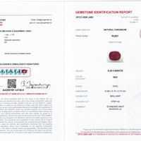 5.44 Ct. Pinkish Red Ruby from Mozambique Scan Report