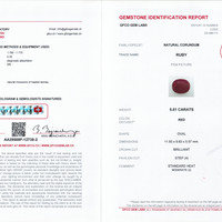 5.61 Ct. Pinkish Red Ruby from Mozambique Scan Report