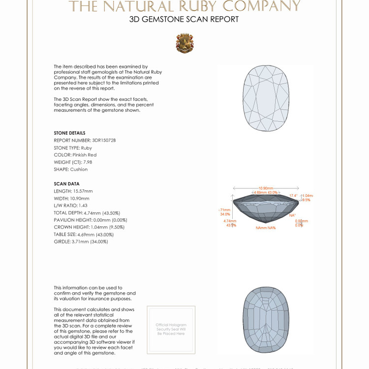 7.98 Ct. Ruby from Mozambique