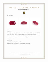 7.26 Ct. Pinkish Red Ruby from Mozambique Appraisal