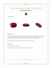 3.38 Ct. Pinkish Red Ruby from Mozambique Appraisal