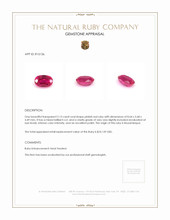 2.13 Ct. Pinkish Red Ruby from Mozambique Appraisal