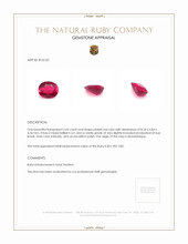 2.06 Ct. Pinkish Red Ruby from Mozambique Appraisal