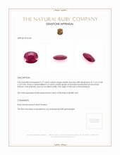 3.77 Ct. Pinkish Red Ruby from Mozambique Appraisal