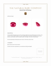 3.45 Ct. Pinkish Red Ruby from Mozambique Appraisal