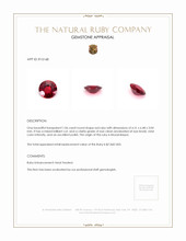 1.06 Ct. Ruby from Mozambique Appraisal