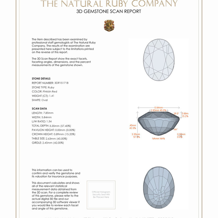 1.41 Ct. Ruby from Mozambique