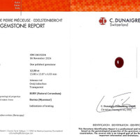 12.30 Ct. Cabochon Ruby from Burma (Myanmar) Scan Report