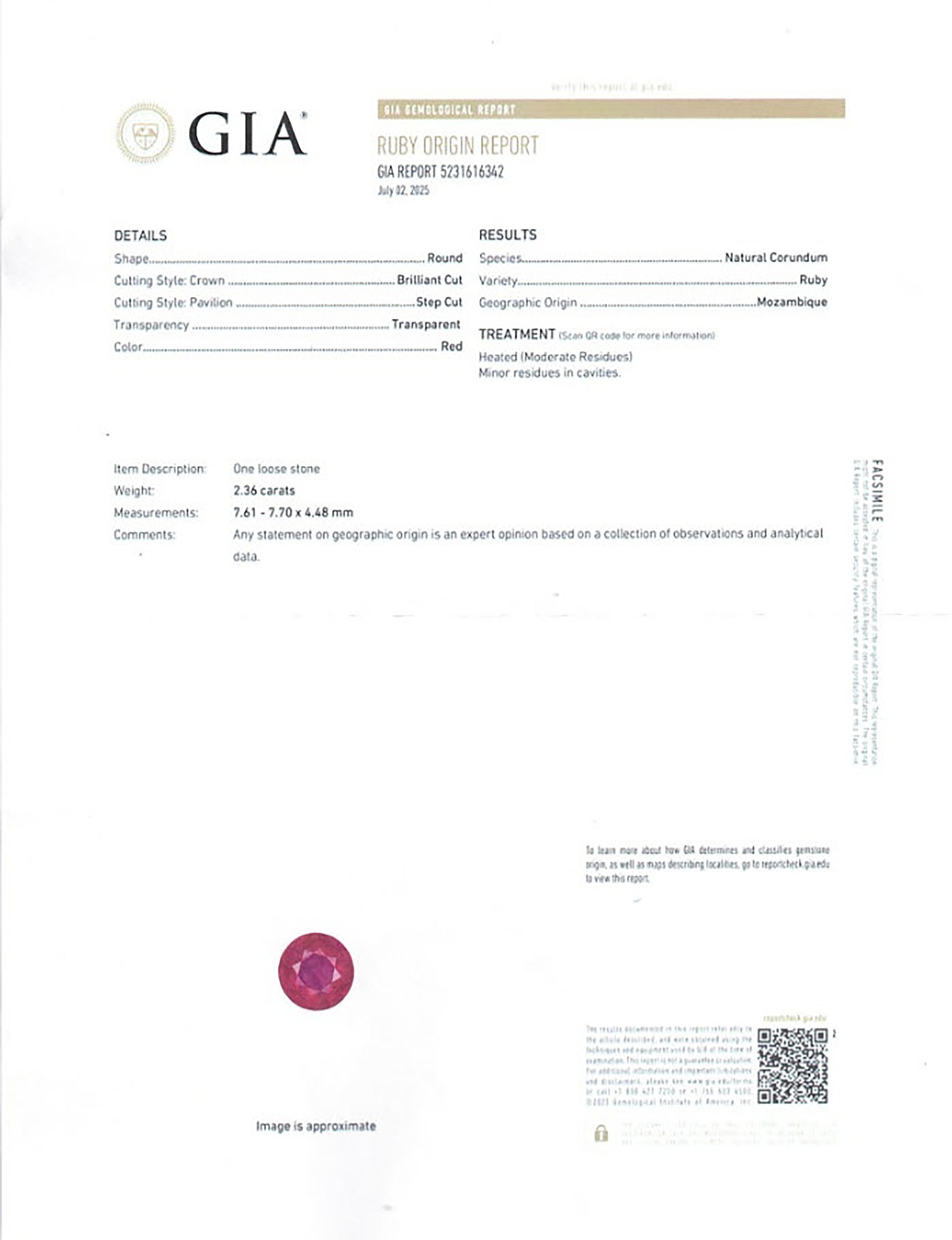 2.36 Ct. Ruby from Mozambique