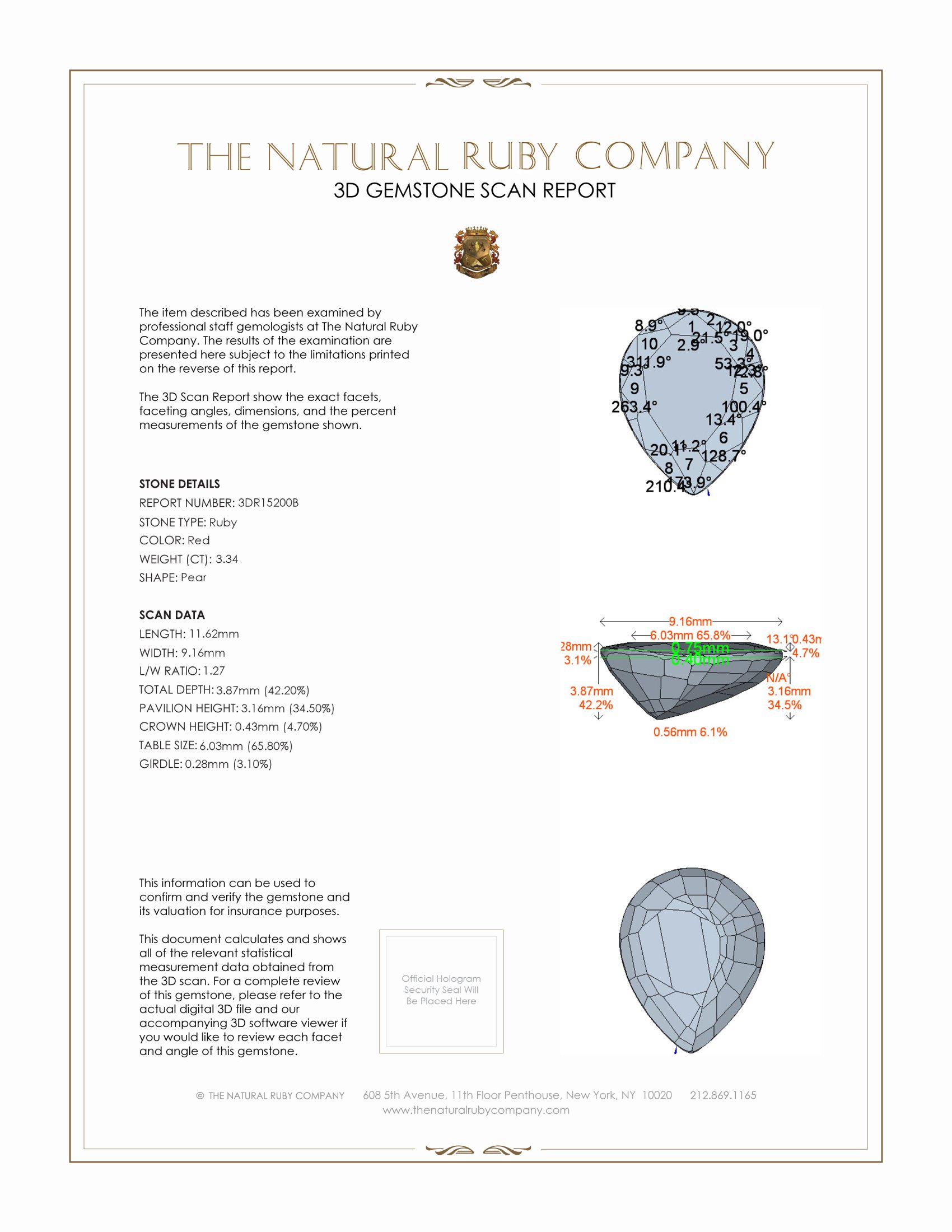 3.34 Ct. Ruby from Thailand