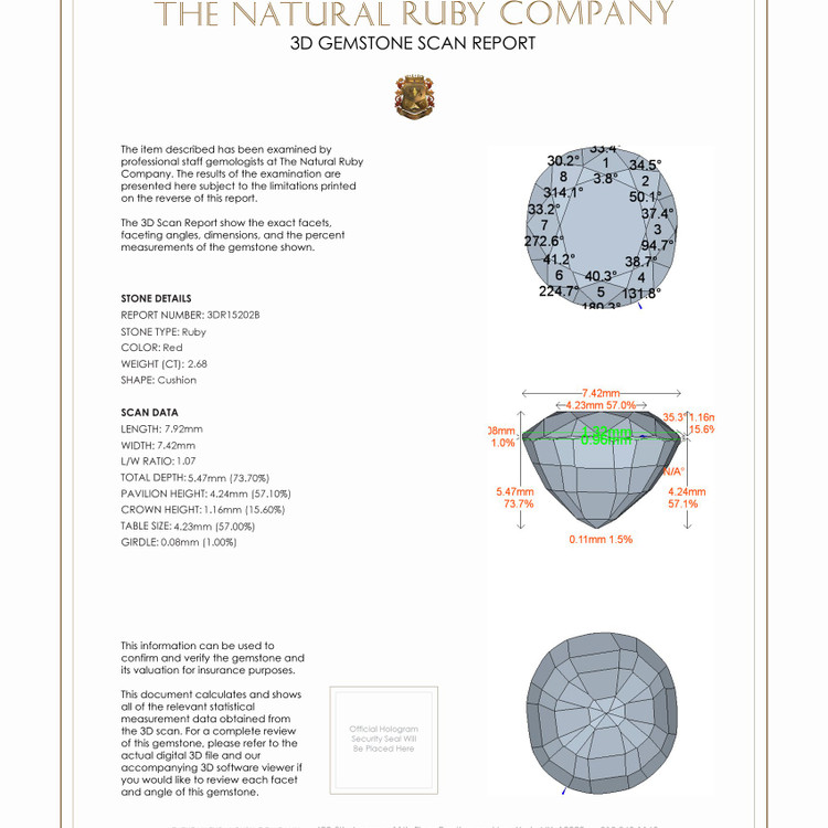 2.68 Ct. Ruby from Thailand