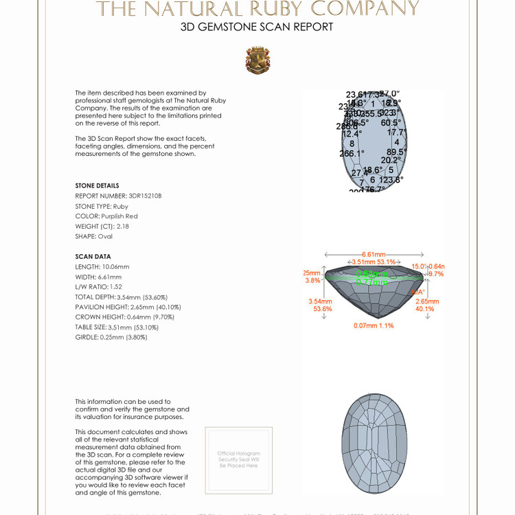 2.18 Ct. Ruby from Mozambique