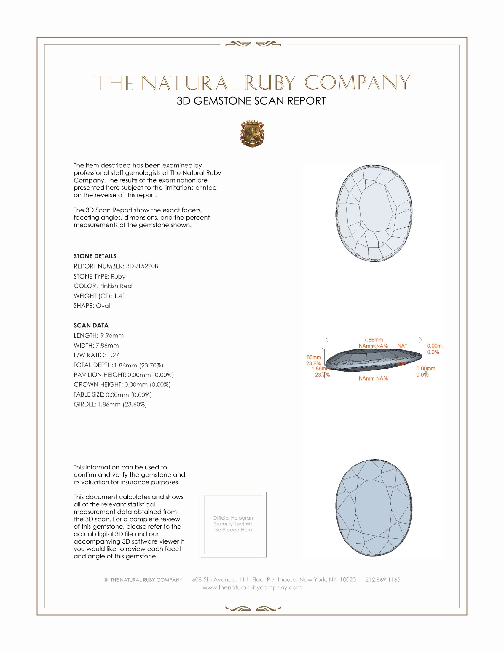 1.41 Ct. Ruby from Thailand