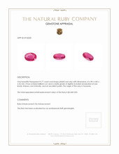 0.77 Ct. Pinkish Red Ruby from Tanzania Appraisal
