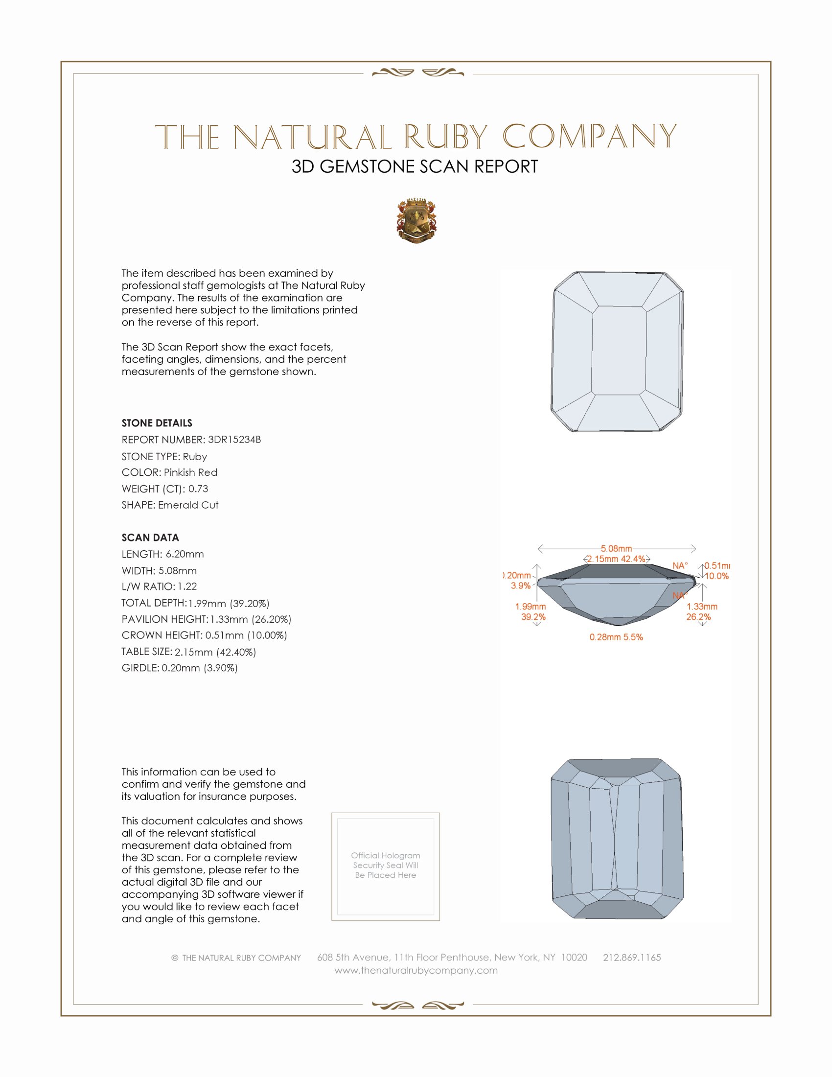 0.73 Ct. Ruby from Tanzania
