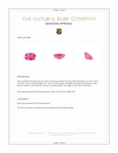 0.63 Ct. Pinkish Red Ruby from Tanzania Appraisal