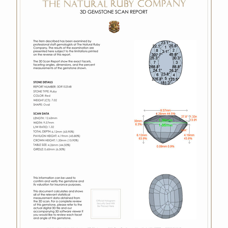 7.02 Ct. Ruby from Mozambique