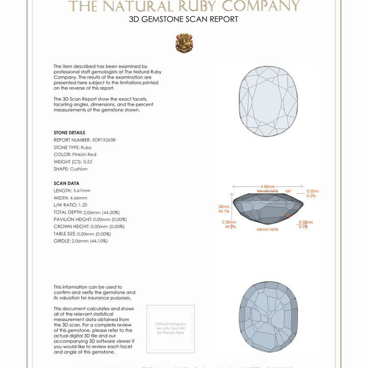 0.52 Ct. Ruby from Thailand
